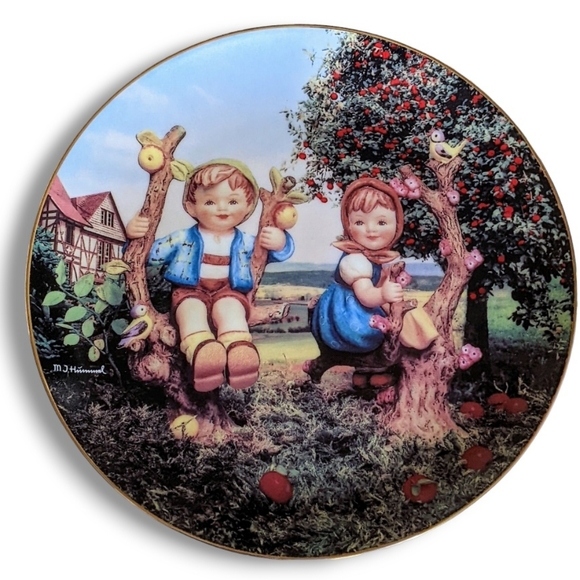 Vtg 90s Hummel Apple Tree Boy & Girl Limited Ed Plate Little Companions Series - Picture 3 of 10